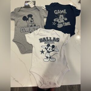 NFL Dallas Cowboys Kids Bodysuits - Gray, Navy, White